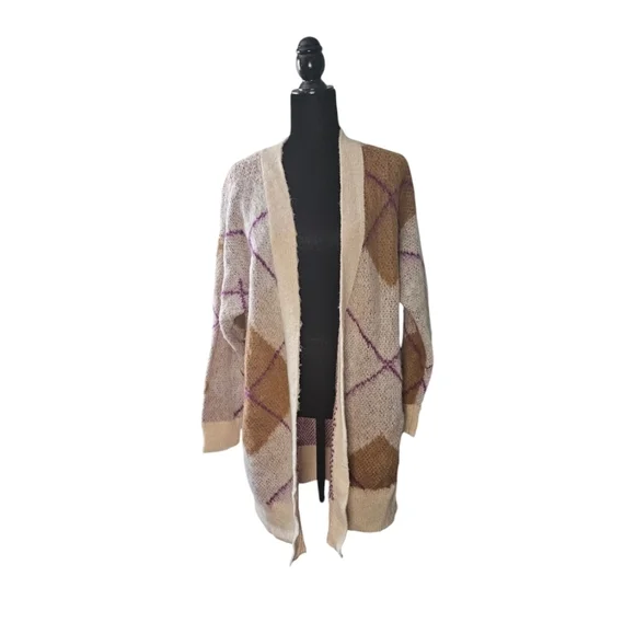 NWT Free People Argyle Avenue Cardigan, Alpaca Wool. New. XS. oversized. - Picture 3 of 11